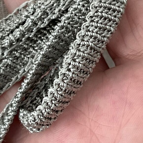 Rabbit Rabbit Rabbit Light Silvery Sage Open-Knit Cropped Sweater NWOT VTG - Picture 4 of 9